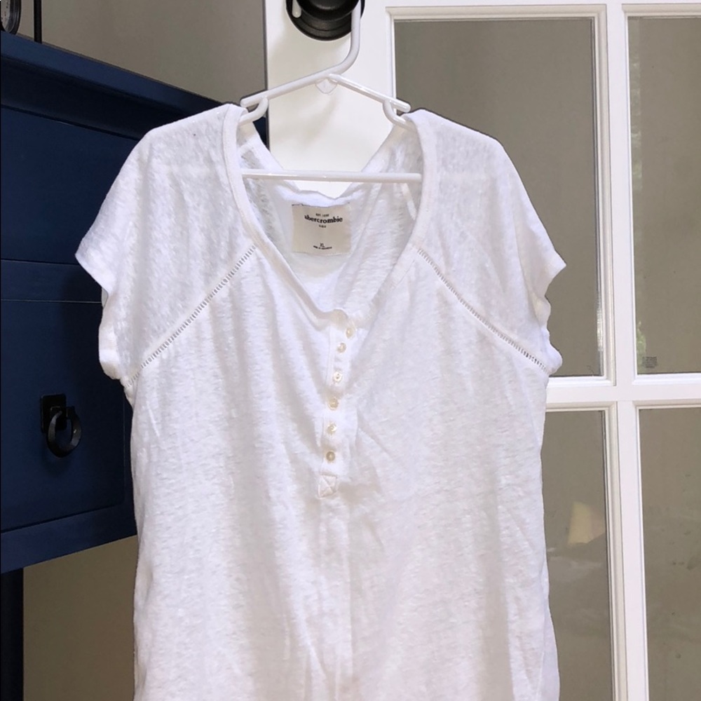 Abercrombie Kids White Button Up Tee